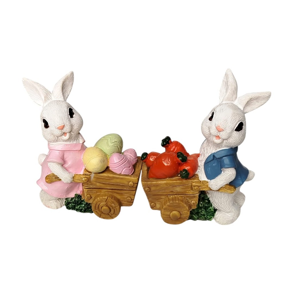 Escultura de Coelho em Resina - Toque Mágico na Páscoa em Oferta na Shopee