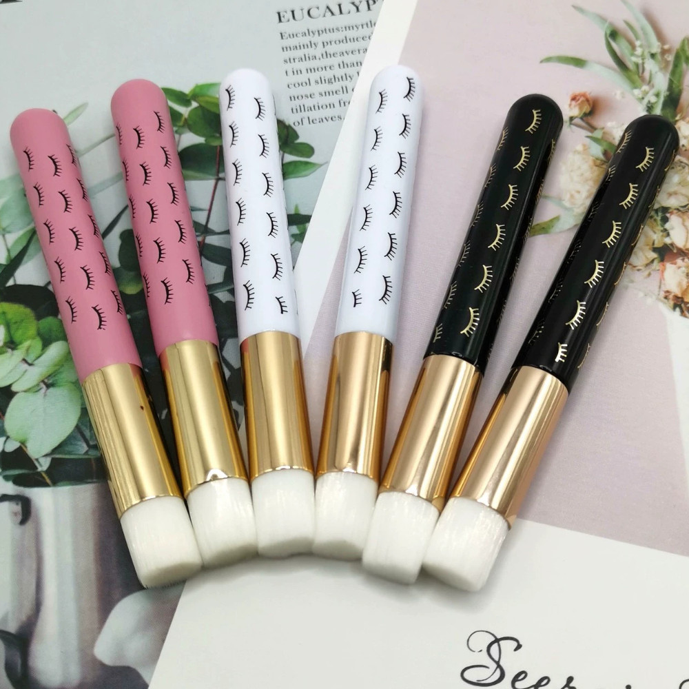 1/3/6 Pçs Mini Pincel Estampado para Limpeza de Extensão de Cílios
