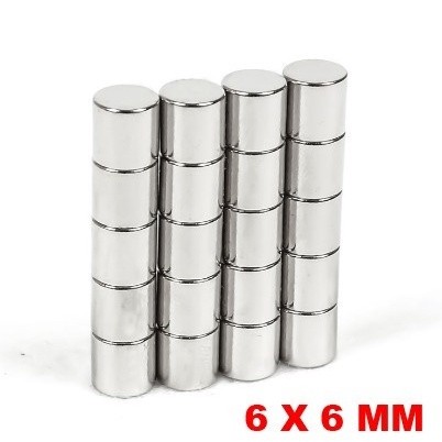 Imã De Neodimio Cilindro 6mm X 6mm 20 Peças 6x6 Mm 6 X 6 Mm - GP