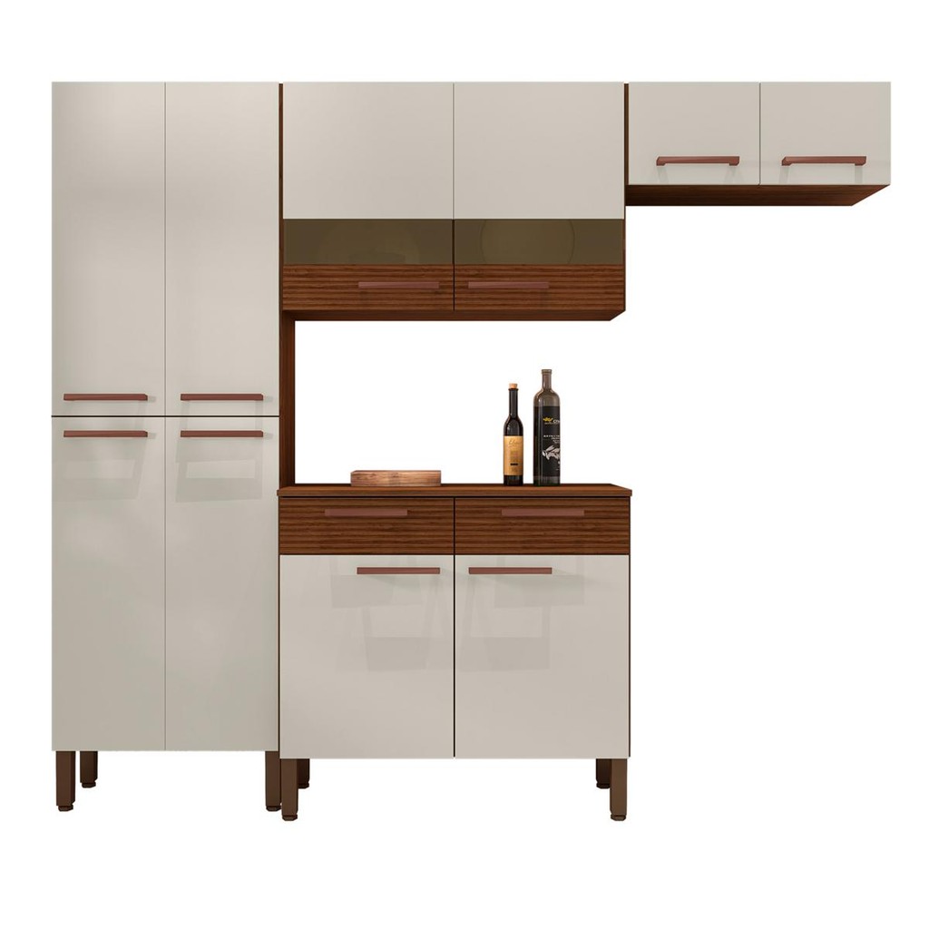Cozinha Completa Compacta Com Balcão 10 Portas Nala Kits Paraná - Home & Living