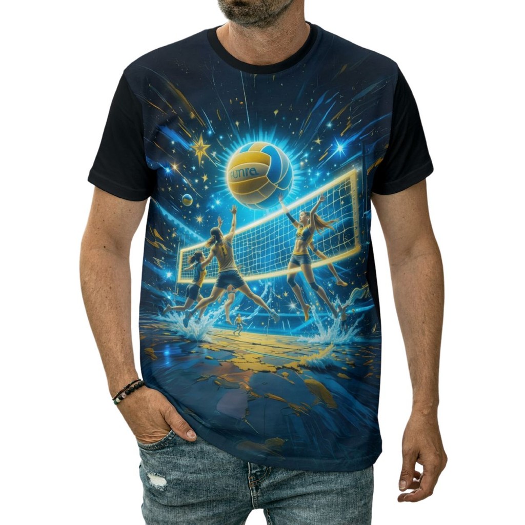 Camiseta Vôlei Esporte Competição Jogo Rede Cortada