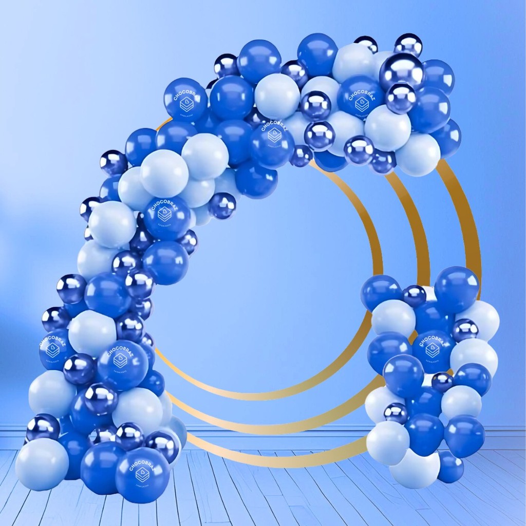 Kit 125 Balões AZUL CL 7”+ AZUL 7”+ AZUL  Metalizado 5” -Balão Bexiga Liso/Cromado Para Festas KIT08 em Oferta na Shopee