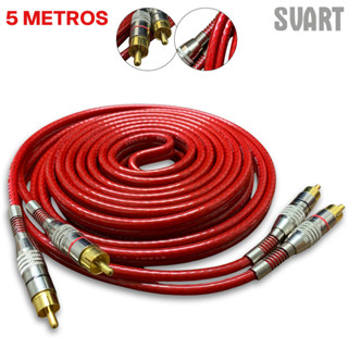 Cabo RCA Blindado 5 Metros 5mm Vermelho Dupla Blindagem Cobre Alumínio Techone Svart Som Automotivo em Oferta na Shopee