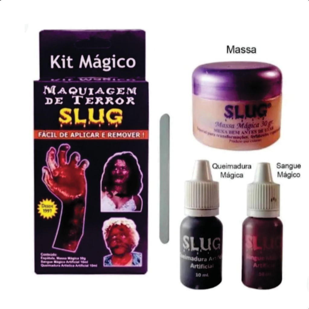Kit  Maquiagem de Terror Halloween Slug