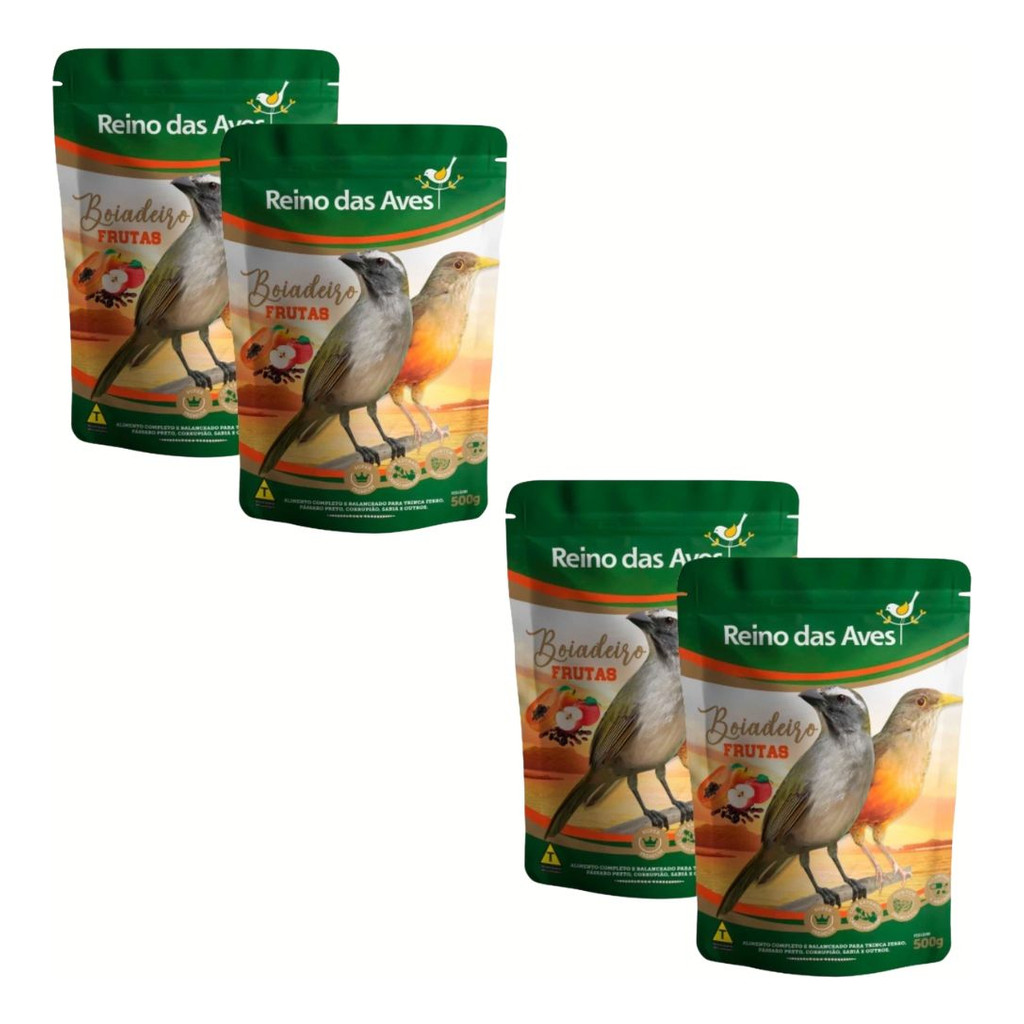 Kit 4 Boiadeiro Frutas 500gr- Reino Das Aves