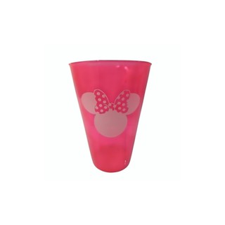 Kit 10 Copos Infantis Minnie em Acrílico Rosa 450ml