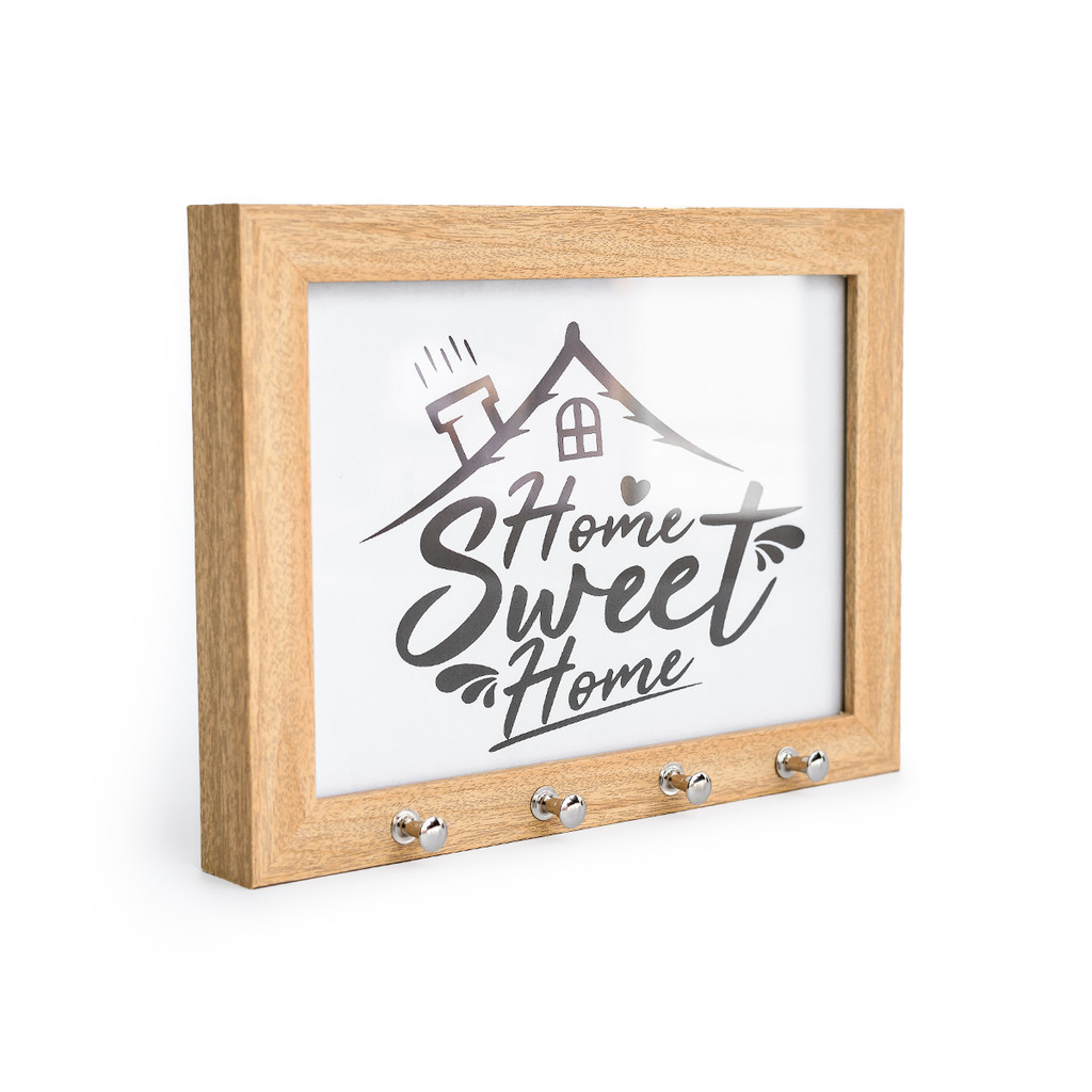 Porta Chaves De Parede Criativo 15x21 cm C/ Vidro Foto Decoração Casa Home Sweet Home
