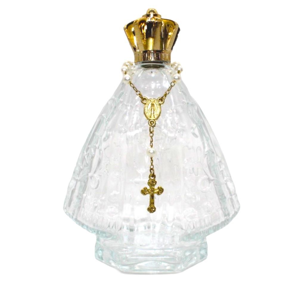 Kit : 06 Vidros Mini Nossa Senhora Aparecida 60ml + 6  Mini Terço dourado
