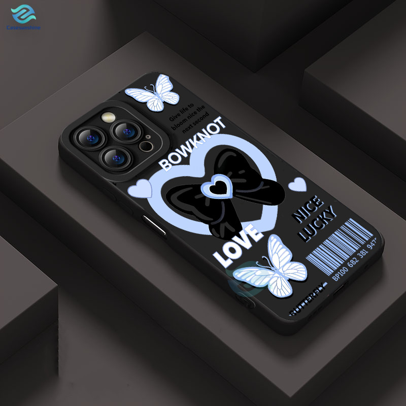 Bowknot Borboleta Caso Para IPhone 7 Plus 11 15 13 12 14 Pro Max Xs XR 8Plus 6S 6Plus SE 2020 Capa