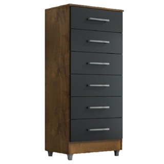 Cômoda Helena 6 Gavetas Castanho/Onix