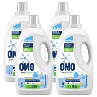 Kit 4 Lava-Roupas Líquido Omo Puro Cuidado 3l em Oferta na Shopee