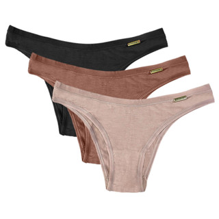 Kit 3 Calcinhas Modal Conforto Macio Algodão Cós Baixo Love Secret