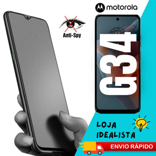 Película Cerâmica Fosca Privacidade P/ Moto G34 5G Matte Anti-Spy Premium 3D 9D Motorola - Envio Rapido