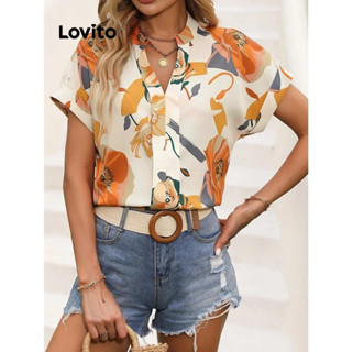 Lovito Blusa Casual Floral Com Flores Para Mulheres LNL42015