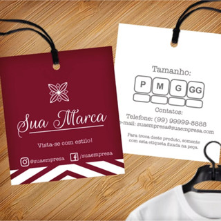 5.000 Cartelas de Roupa Personalizada Tags para Lojas Impressão frente e verso em Oferta na Shopee