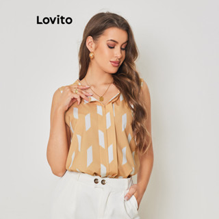 Lovito Elegante Blusa Feminina Geométrica LBL08234