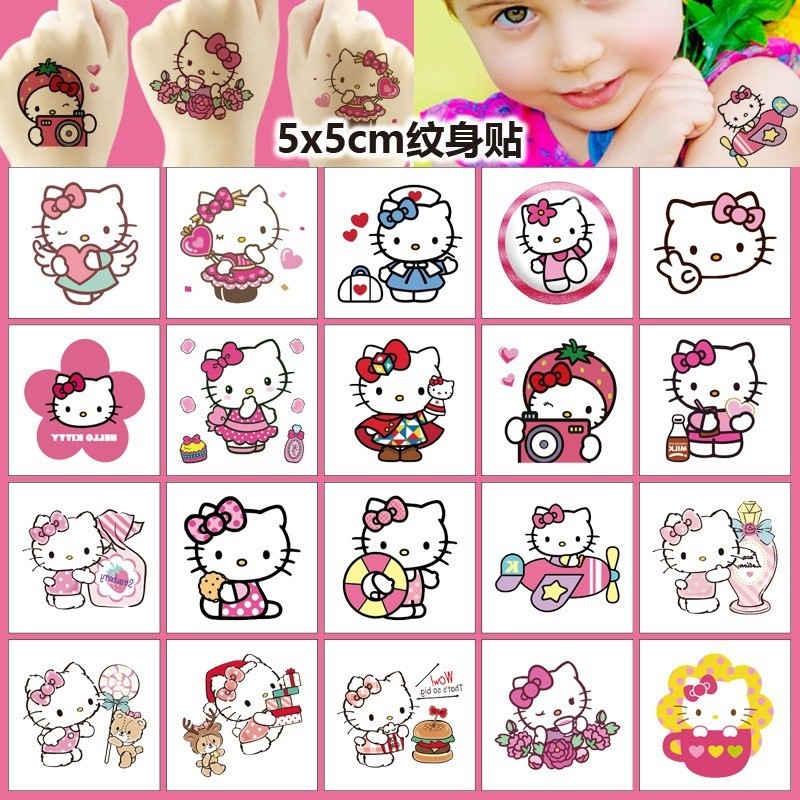 Hello Kitty Kit 20 Folhas Tatuagem Para Decoração e Coleção em Oferta na Shopee