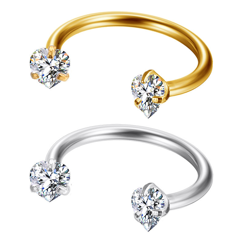 Piercing Septo Ferradura Zircônia Coração | Conch, Hélix, Daith, Anti-hélix,Nariz Michelle em Oferta na Shopee