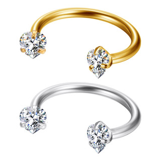 Piercing Septo Ferradura Zircônia Coração | Conch, Hélix, Daith, Anti-hélix,Nariz Michelle em Oferta na Shopee