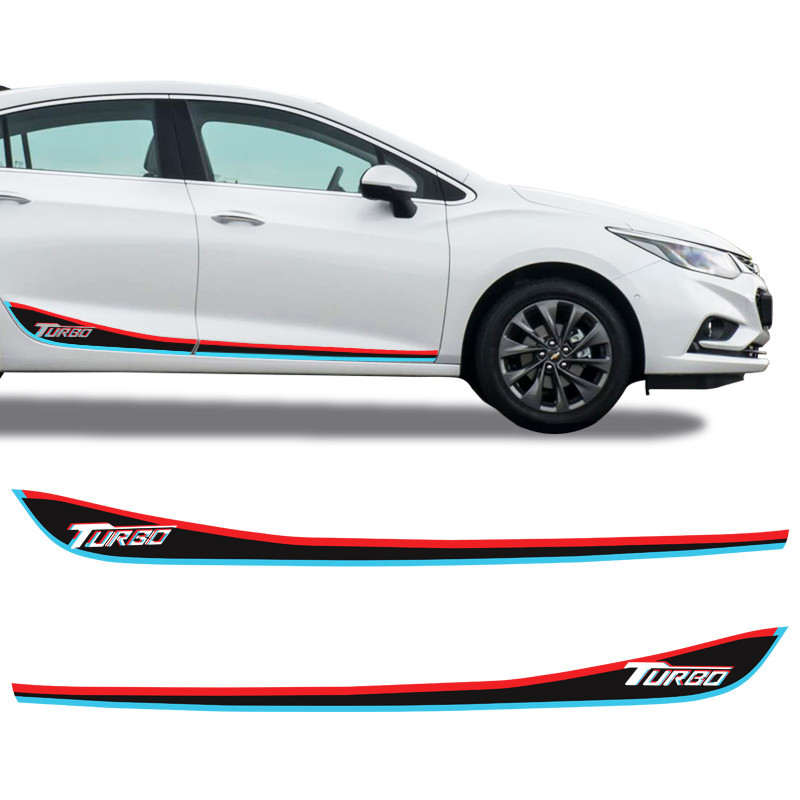 Faixa Lateral Cruze Turbo Hatch Sedan 2017/ Adesivo 3D Sport Genérico