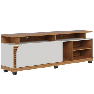 Rack para Sala De Estar TV 75 Pol com Rodízios Laguna C04 Freijó Off White - Lyam Decor em Oferta na Shopee