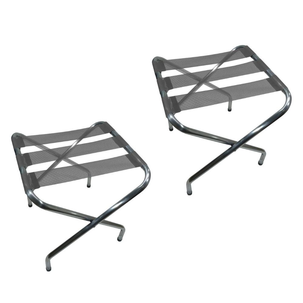 Kit 2 Suporte De Mala Dobrável em Alumínio Cinza Zaka em Oferta na Shopee