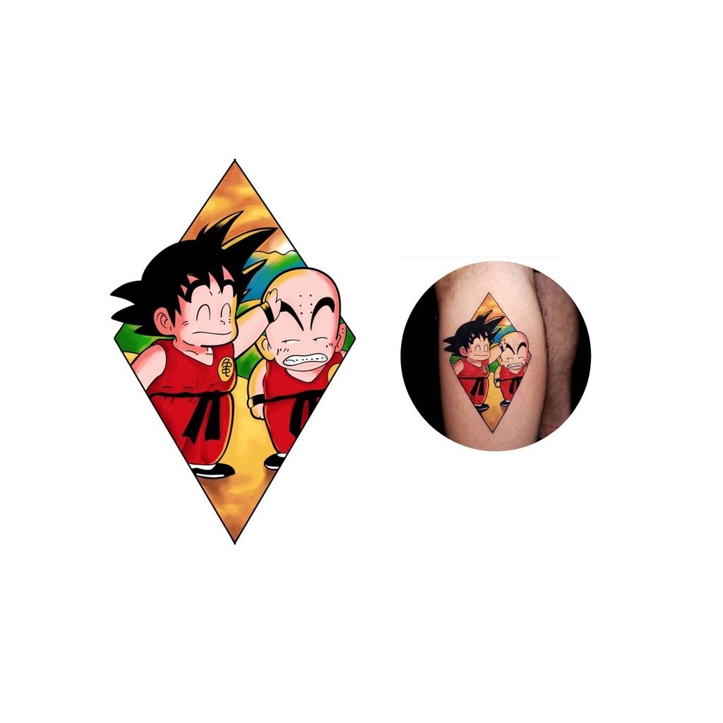 Tatuagem temporária Dragon Ball anime colorido tatoo