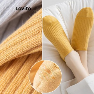 Lovito Meias Básicas Lisas Casuais Para Mulheres LNE50554