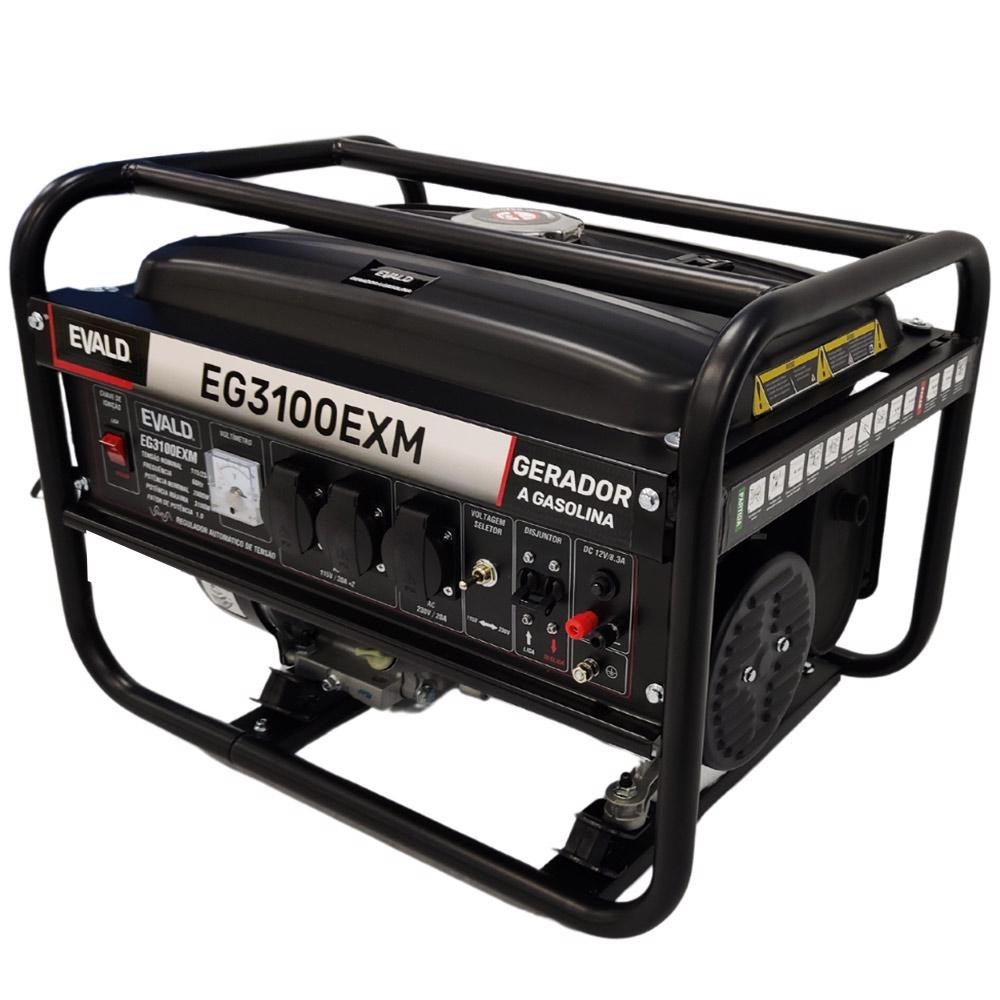 Gerador à Gasolina 3,1 KVA EG3100EXM Bivolt EVALD