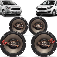 Kit Alto Falantes Dianteiros e Traseiros Ford Ka Hatch Sedan 2014 até 2021 - Hurricane Platino 640w