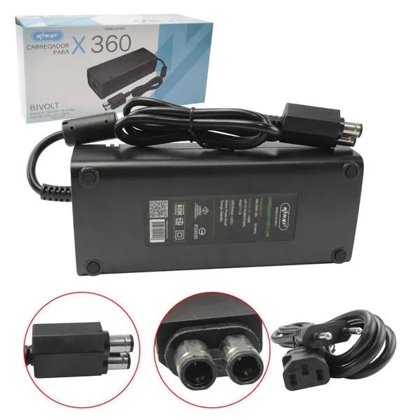 Bivolt  Fonte Xbox 360 Slim 2 Pinos Bivolt KNUP KP-W013 (S-15)