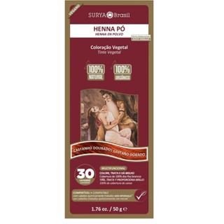 Henna Pó Surya Castanho Dourado 50g em Oferta na Shopee