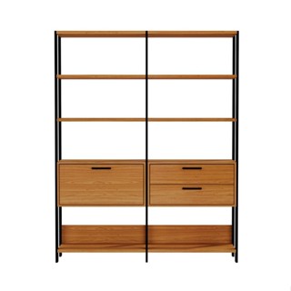 Estante Dijon 1 PT 2 GV Freijó e Preta 145 cm em Oferta na Shopee