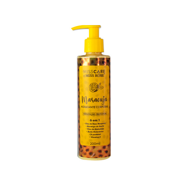 Hidratante Corporal 6 em 1 Maracujá Miss Rôse 200gr