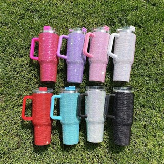 Novo lançamento Garrafa Térmica Copo Térmico Estilo Stanley 1,2L 1200ML Com Gás diamante/Strass Brilhante, Tampa/Canudo em Oferta na Shopee