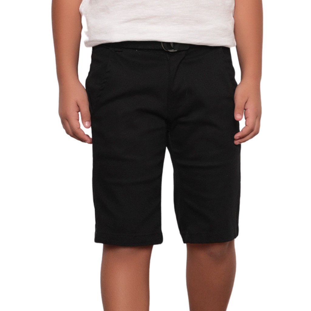 Bermuda Sarja Masculino Bolso Infantil Juvenil Respirável Super Confortável C/ Elastano Zíper