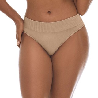 Calcinha Tanga Modal Cós Largo Sem Costura Areia em Oferta na Shopee