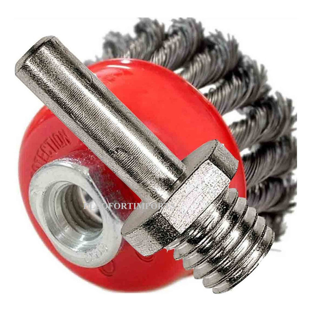 Escova De Aço Rotativa Furadeira Parafusadeira 75mm ou Adaptador M14 Aço