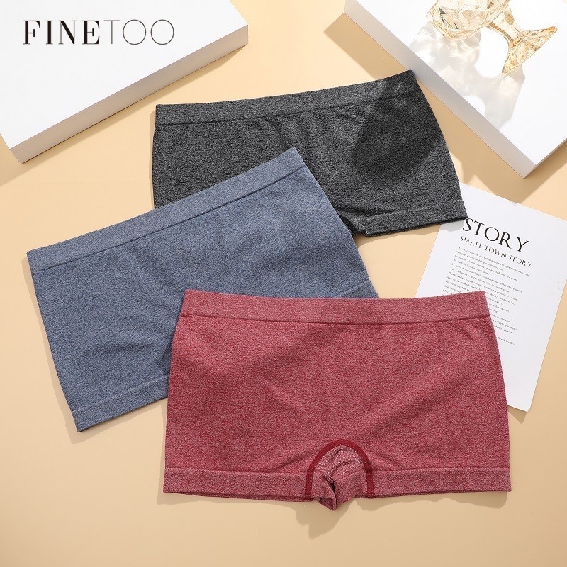 Finetooo Calcinha Boxer De Algodão Para Mulher De Lingerie Sólida Cor Safty - Women Clothes