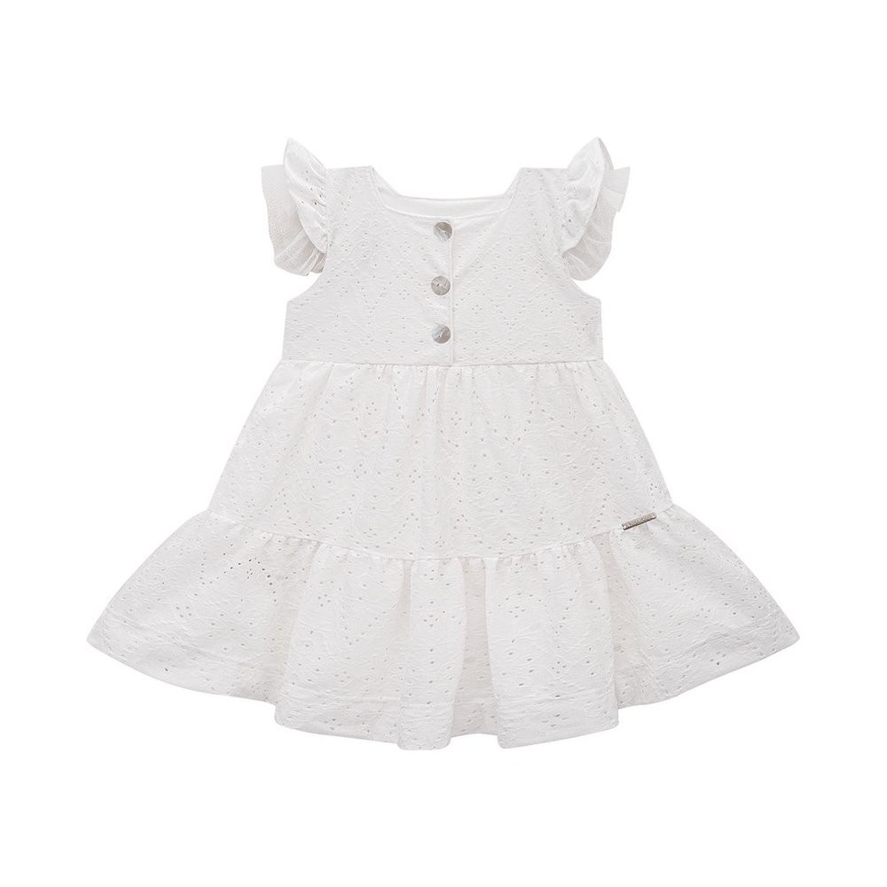 Vestido Menina Botões Madrepérola - Kiki Xodó