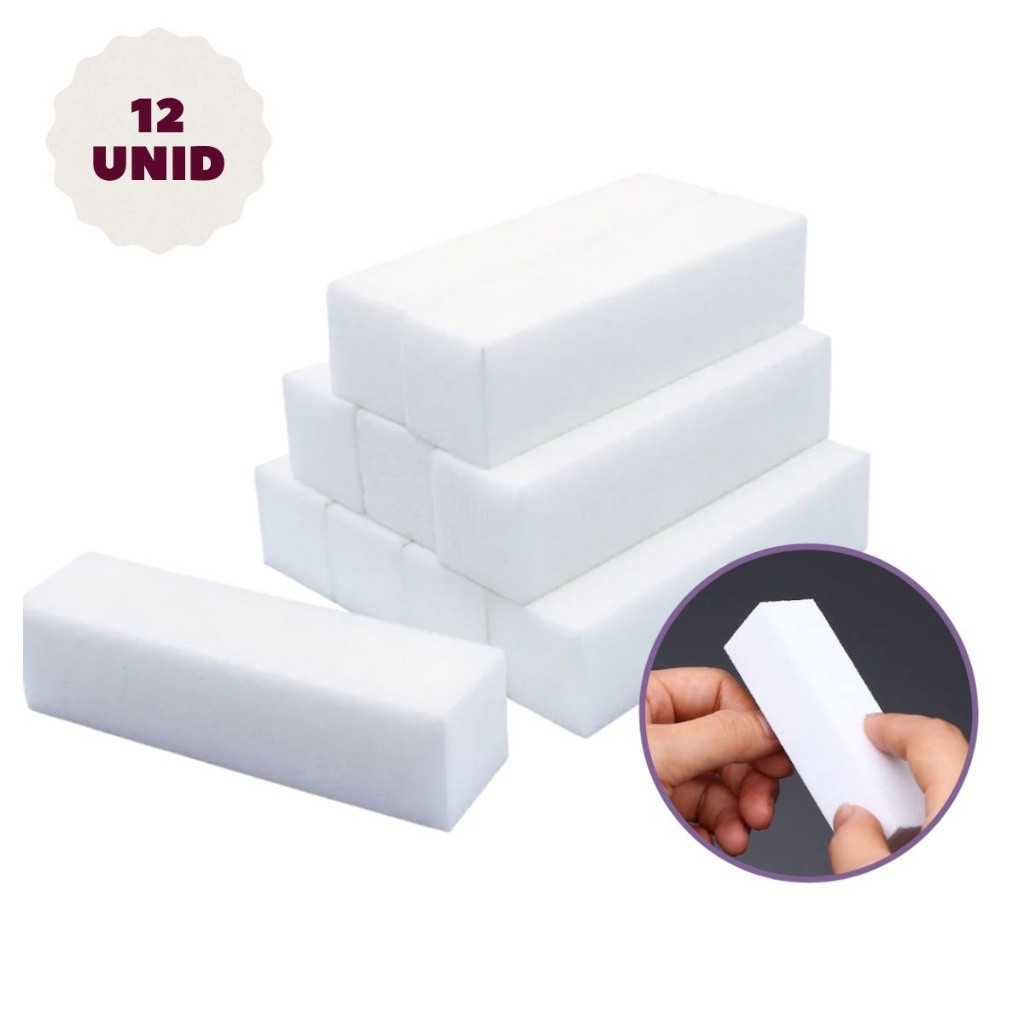 Kit 10 Lixas Bloco Fecha Poro Polidora Poros Unidade Gel Porcelana polimento de unhas