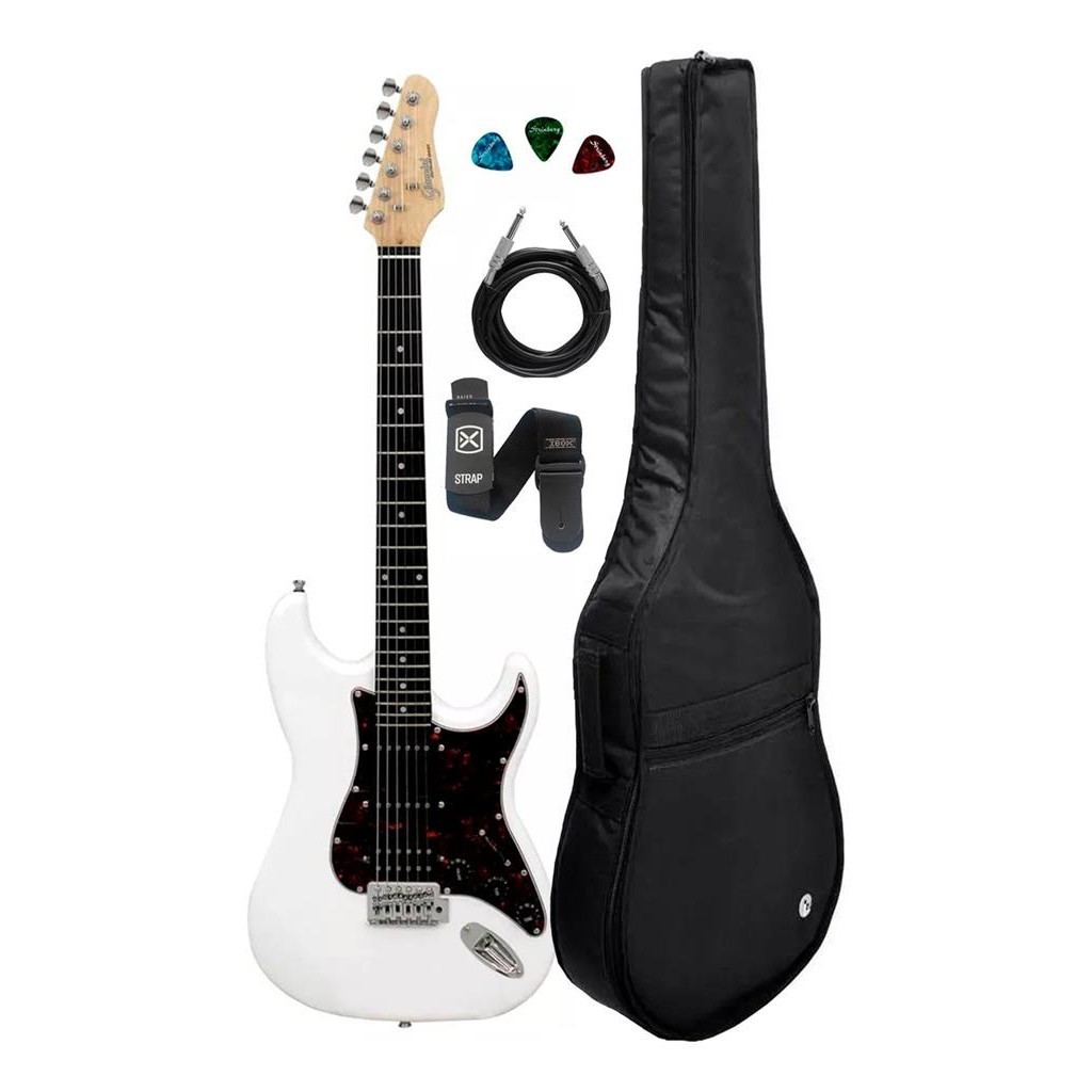 Guitarra Giannini Strato G101 Branca Wh/tt Kit Capa Luxo