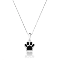 Gargantilha pata de cachorro prata 925 45cm
