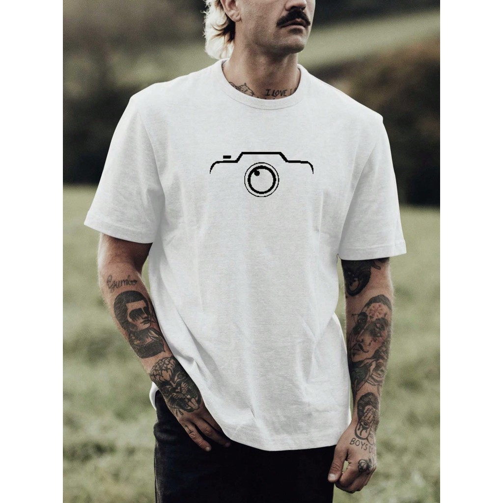 Camiseta Masculina Câmera Fotográfica Fotografia 100% Algodão Várias Cores em Oferta na Shopee