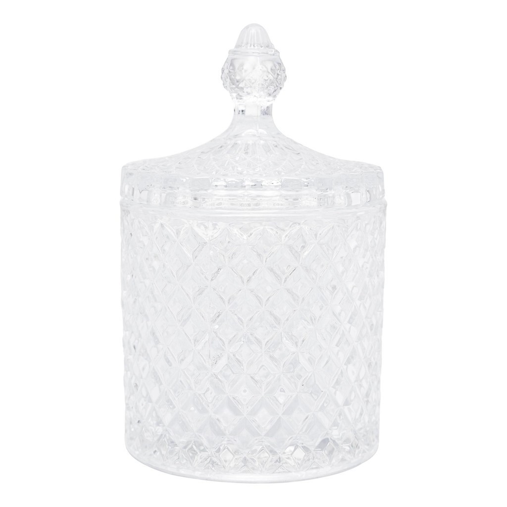 Potiche Decorativo Cristal Tampa Litt 10,5X 10,5X 17,5Cm