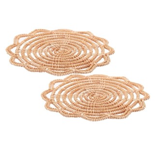 2 Descansos de Panela Lyor Palm de Fibra Natural Flor 20cm