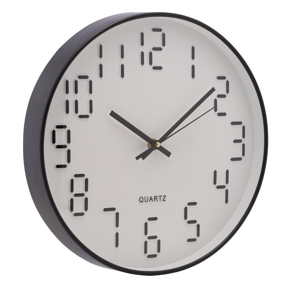 Relógio de Parede Lyor Quartz Preto em Plástico 30,5cm - Home & Living
