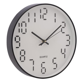Relógio de Parede Lyor Quartz Preto em Plástico 30,5cm