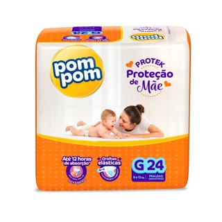 Fralda Pom Pom Protek Proteção de Mãe Jumbo G com 24un em Oferta na Shopee