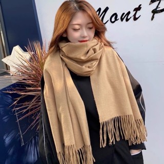 Cachecol Pashmina Lisa de poliester com franjas em Oferta na Shopee